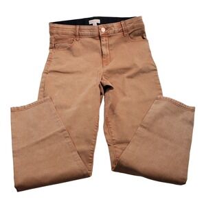 Knox Rose High Rise Sculpted Fit Jeans Tan Copper‎ Button Size 12
